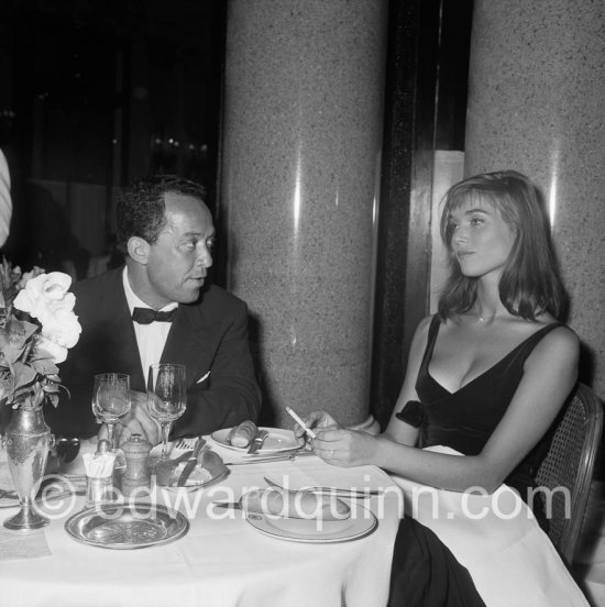 Elsa Martinelli (real name Elsa Tia) was a model and a cover girl before she became an actress. With not yet identified companion. Cannes 1957. - Photo by Edward Quinn