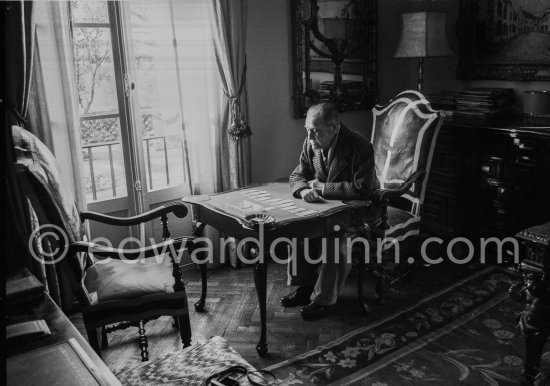 Somerset Maugham at his Villa Mauresque. Saint-Jean-Cap-Ferrat 1962. - Photo by Edward Quinn