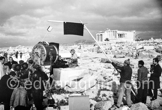 Melina Mercouri. During filming of TV documentary "Melina Mercouri's Greece", directed by Cliff Owen. Akropolis, Athens 1965. - Photo by Edward Quinn