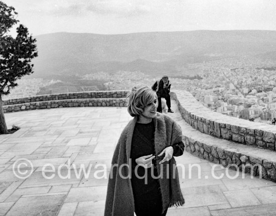 Melina Mercouri. During filming of TV documentary "Melina Mercouri's Greece", directed by Cliff Owen. Lycabettus, Athens 1965. - Photo by Edward Quinn