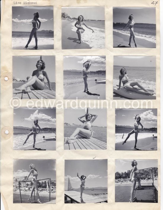 Lise Michoud, "Miss Théoule 1951". Théoule-sur-Mer 1951. Contact prints. Photos from original negatives available. - Photo by Edward Quinn