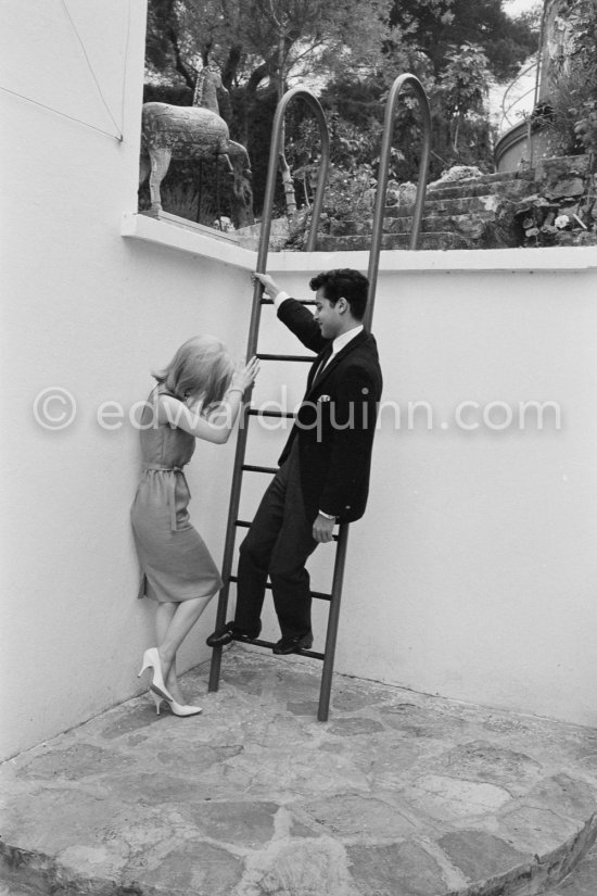 Sal Mineo and Jill Haworth. Cannes 1961. - Photo by Edward Quinn