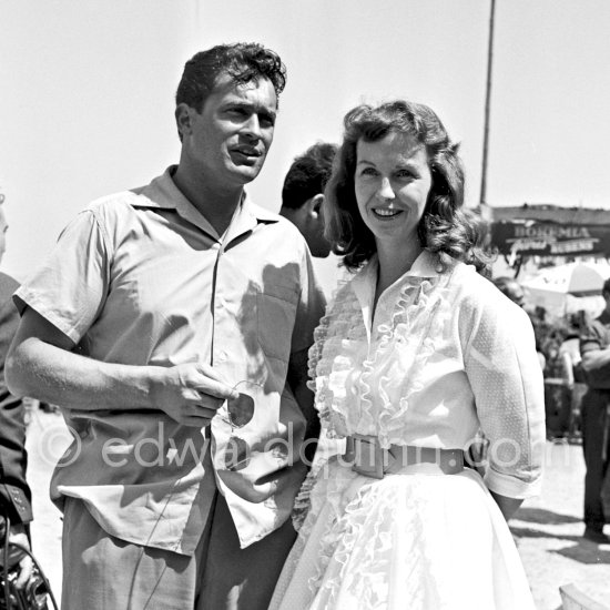 Carl Mohner and Betsy Blair. Cannes Film Festival 1956. - Photo by Edward Quinn