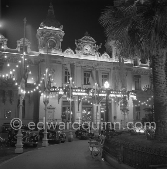 Casino Monte Carlo at night. Monaco 1953. - Photo by Edward Quinn