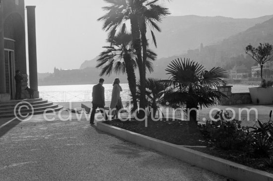 Kjeld Ericsson, Lillemor Knudsen (Danish dancer). Monaco 1956. - Photo by Edward Quinn