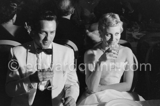 Michèle Morgan and British actor Richard Todd. Gala evening, Cannes Film Festival 1956. - Photo by Edward Quinn