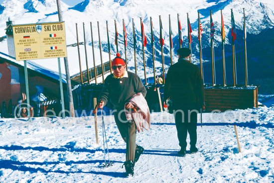 Stavros Niarchos. St. Moritz 1962. - Photo by Edward Quinn