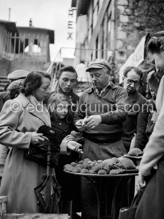 Turtle seller. Nice 1955 - Photo by Edward Quinn