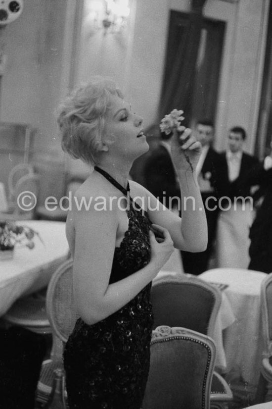 Kim Novak at a gala evening in Cannes in 1956, the year she was voted American number one box-office star and Queen of the Cannes Film Festival. - Photo by Edward Quinn