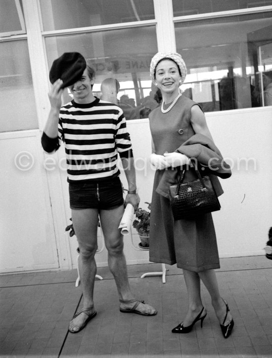 Rudolf Nureyev, Soviet dancer of ballet and modern dance, and English ballerina  Margot Fonteyn. Nice Airport 1963. - Photo by Edward Quinn