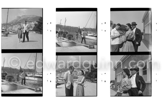 Sir Laurence Olivier and and his wife Vivien Leigh. Nice Airport 1953. Contact prints. - Photo by Edward Quinn