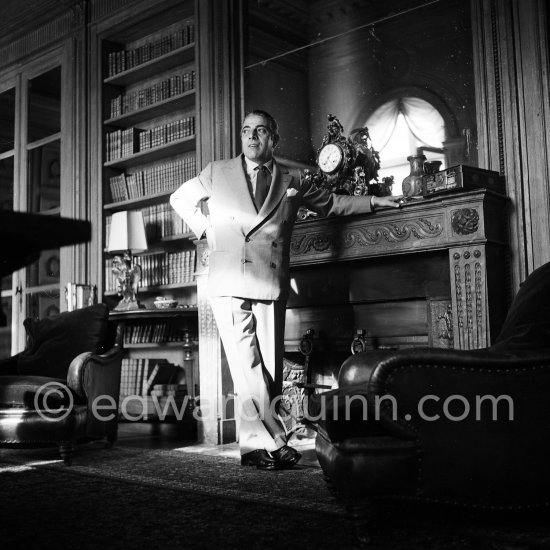 Aristotle Onassis at his Château de la Croë. Cap d'Antibes 1954. - Photo by Edward Quinn