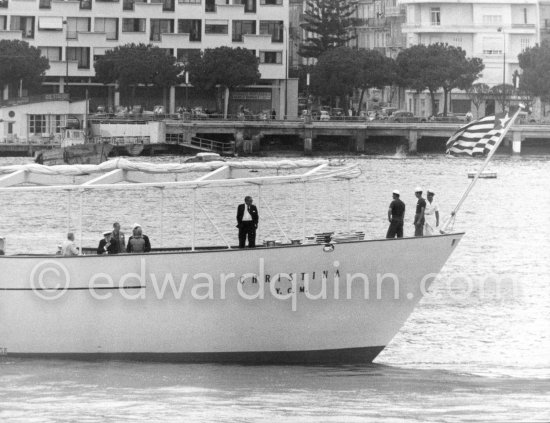 Aristotle Onassis on board his yacht Christina. Monaco harbor 1956. - Photo by Edward Quinn