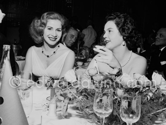 Tina Onassis (left) and Princess Maria Pia of Yugoslavia. New Year\'s Eve Gala, Monte Carlo 1956. - Photo by Edward Quinn