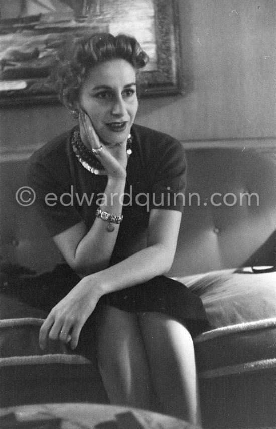 Tina Onassis on board the Christina. Monaco harbor 1955 - Photo by Edward Quinn