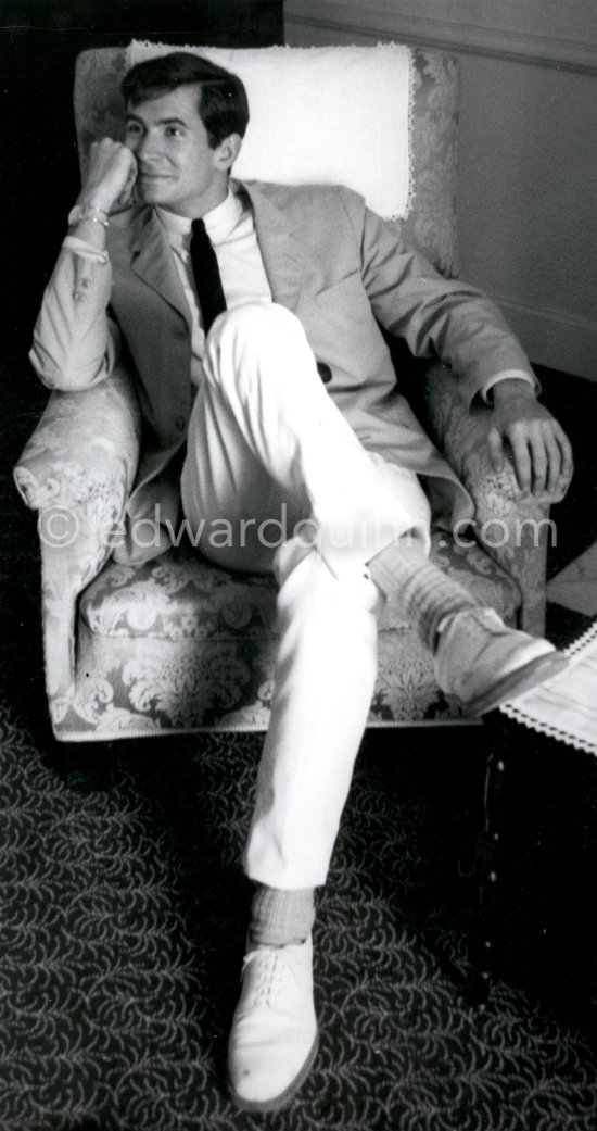 Anthony Perkins at the Cannes Film Festival where he starred in a new film "Goodby Again". Carlton Hotel, Cannes 1961. - Photo by Edward Quinn