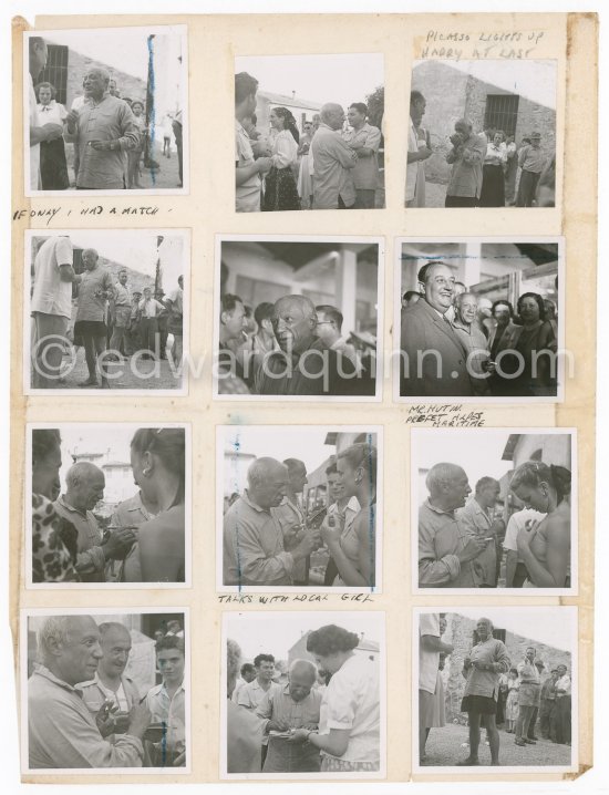 Contact prints Pablo Picasso at Vallauris 1951, collage by Edward Quinn. - Photo by Edward Quinn