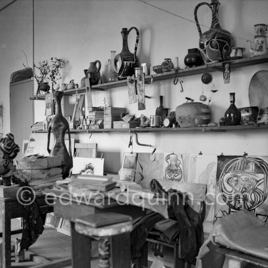 Studio Le Fournas, Vallauris 1953. - Photo by Edward Quinn