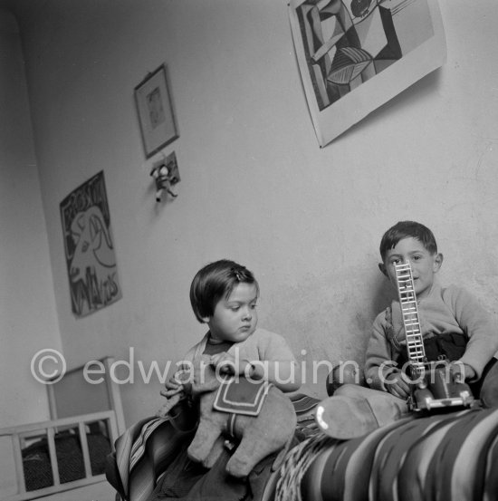 Claude Picasso and Paloma Picasso. La Galloise, Vallauris 1953. - Photo by Edward Quinn