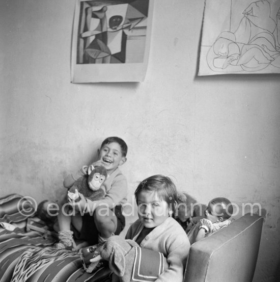 Claude Picasso and Paloma Picasso. La Galloise, Vallauris 1953. - Photo by Edward Quinn