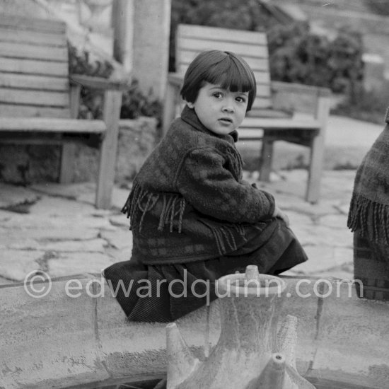 Paloma Picasso in the garden of La Galloise. Vallauris 1953. - Photo by Edward Quinn