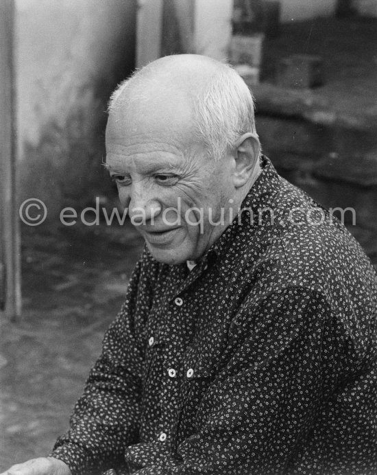 Pablo Picasso at Studio Le Fournas. Vallauris 1953. - Photo by Edward Quinn
