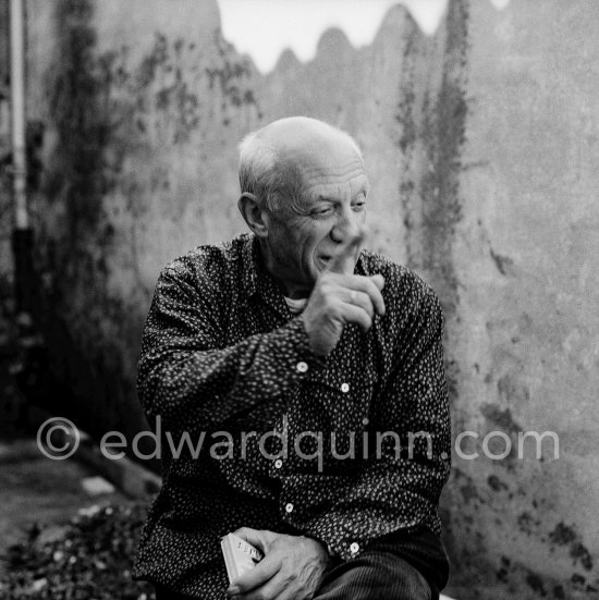 Pablo Picasso at Studio Le Fournas. Vallauris 1953. - Photo by Edward Quinn