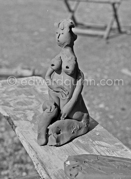 Ceramics outside Madoura pottery, Vallauris 1953. - Photo by Edward Quinn