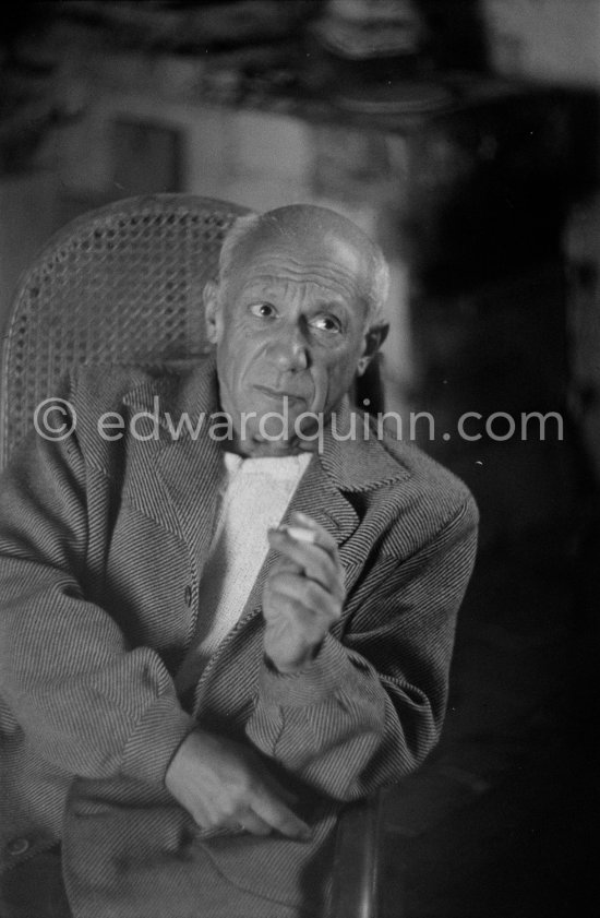 Pablo Picasso at La Galloise. Vallauris 1953. - Photo by Edward Quinn