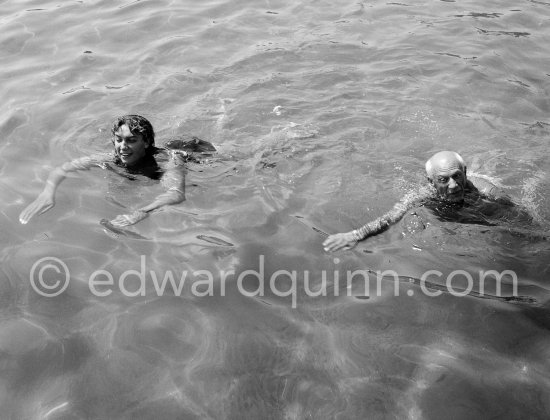 Pablo Picasso and Maya Picasso. Golfe-Juan 1954. - Photo by Edward Quinn