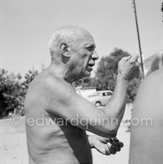 Pablo Picasso at Golfe-Juan 1954. - Photo by Edward Quinn