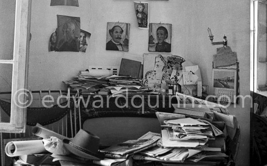 Several portraits, including Henri Rousseau and Paloma in the studio at La Galloise. Vallauris 1954. - Photo by Edward Quinn