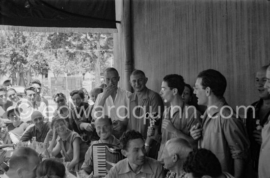 Paulo Picasso and Pierre Baudouin. See Penrose1981, p. 443f. First Corrida of Vallauris, in honor of Picasso. 1954. - Photo by Edward Quinn