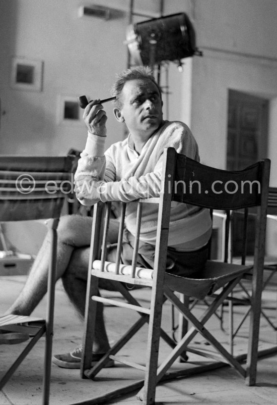 Henri-Georges Clouzot during filming of "Le mystère Picasso". Nice, Studios de la Victorine, 1955. - Photo by Edward Quinn