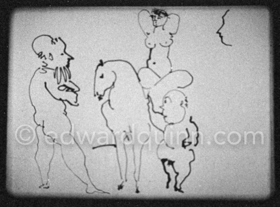 "Le mystère Picasso", Nice, Studios de la Victorine 1955. - Photo by Edward Quinn