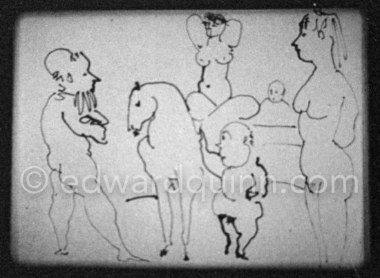 "Le mystère Picasso", Nice, Studios de la Victorine 1955. - Photo by Edward Quinn