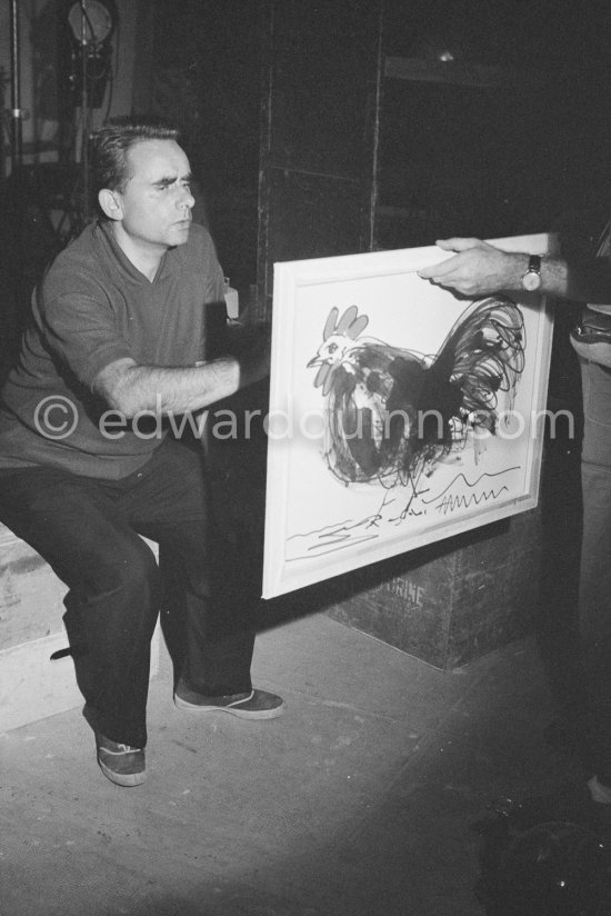 Henri-Georges Clouzot posing for the correct camera angle. "Le mystère Picasso", Nice, Studios de la Victorine 1955. - Photo by Edward Quinn