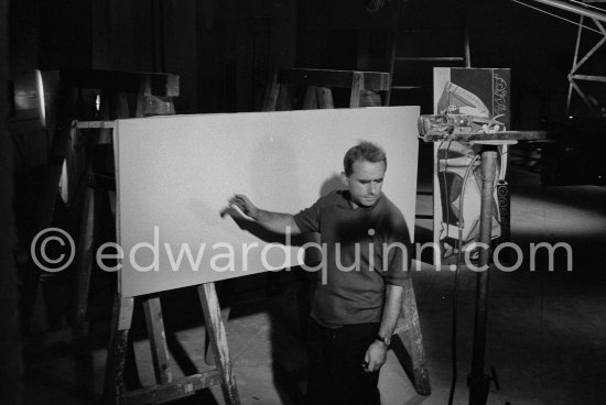 Henri-Georges Clouzot. "Le mystère Picasso”, Nice, Studios de la Victorine 1955. - Photo by Edward Quinn