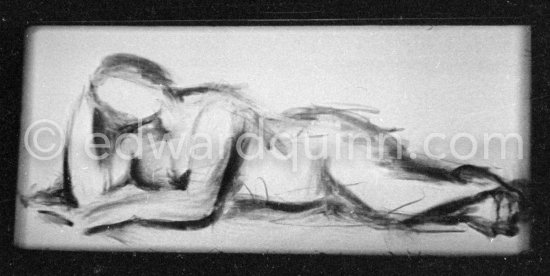 During filming of "Le mystère Picasso". Nice, Studios de la Victorine, 1955. - Photo by Edward Quinn