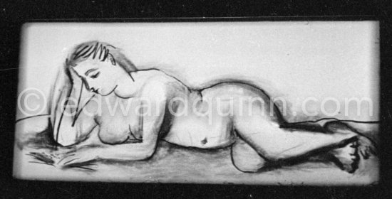 During filming of "Le mystère Picasso". Nice, Studios de la Victorine, 1955. - Photo by Edward Quinn