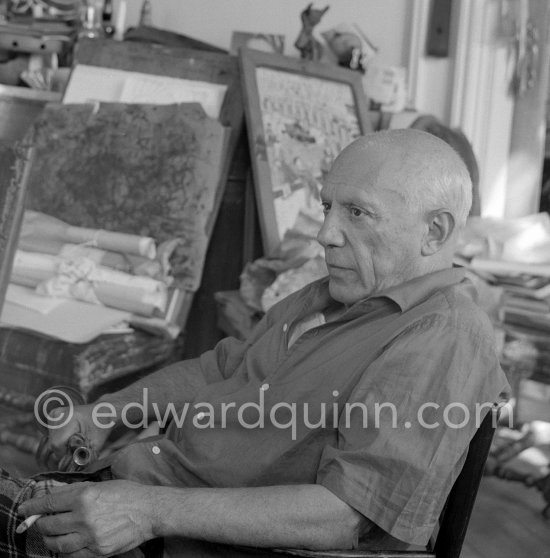 Pablo Picasso at La Californie, Cannes 1956. - Photo by Edward Quinn
