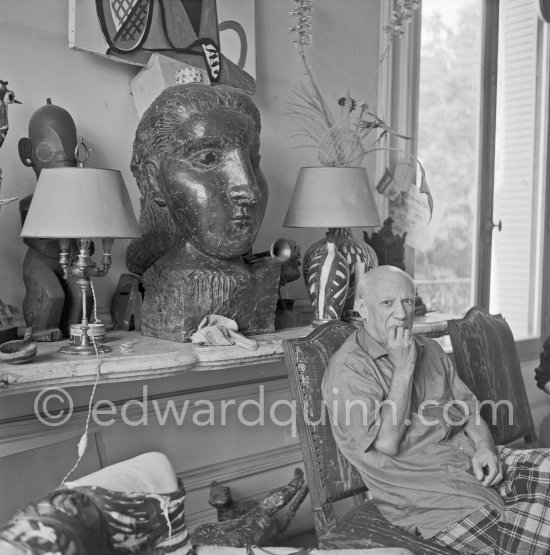 Pablo Picasso at La Californie, Cannes 1956. - Photo by Edward Quinn