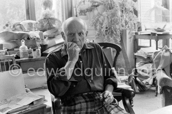 Pablo Picasso at La Californie, Cannes 1957. - Photo by Edward Quinn