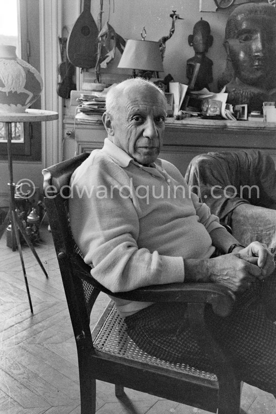 Pablo Picasso at his Villa La Californie, Cannes 1957. - Photo by Edward Quinn