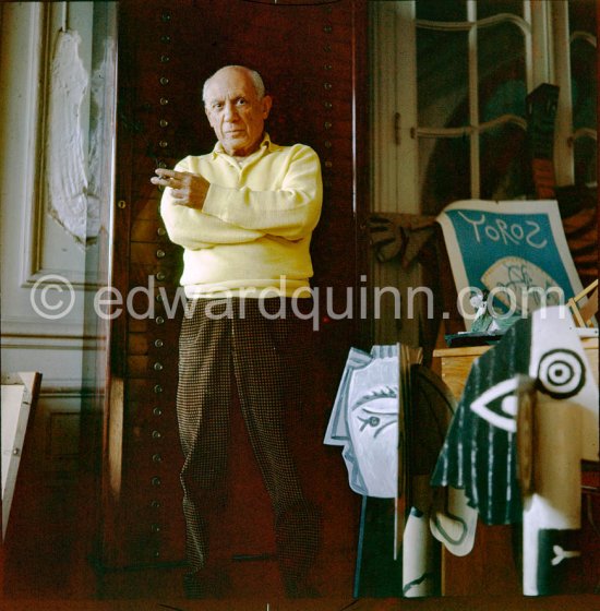 Pablo Picasso at his Villa La Californie, Cannes 1957. - Photo by Edward Quinn