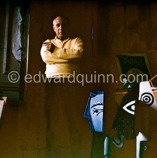 Pablo Picasso at his mansion La Californie, Cannes 1957. - Photo by Edward Quinn