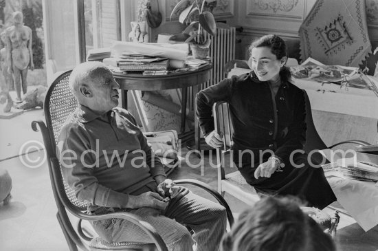 Pablo Picasso and Jacqueline at La Californie, Cannes 1958. - Photo by Edward Quinn