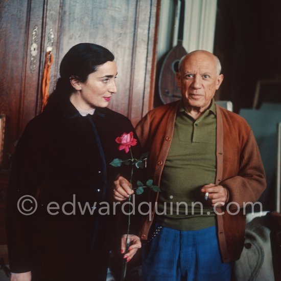 Pablo Picasso and Jacqueline. La Californie, Cannes 1958. - Photo by Edward Quinn