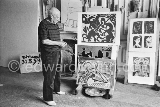 Pablo Picasso at La Californie, Cannes 1959. - Photo by Edward Quinn