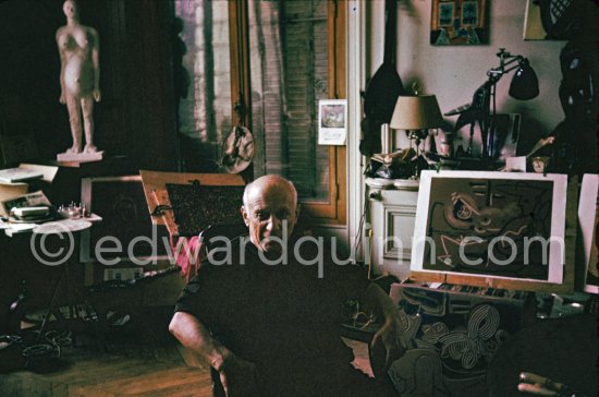 Pablo Picasso at La Californie, Cannes 1959. - Photo by Edward Quinn